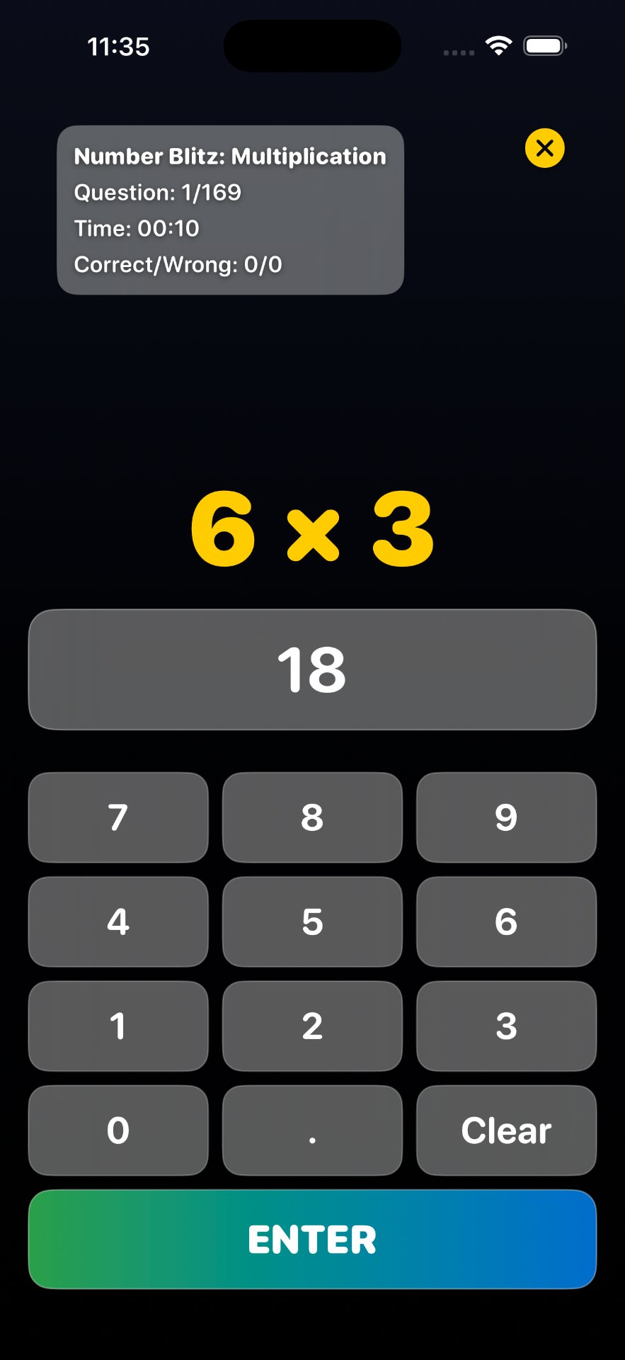 Number Blitz keypad mode