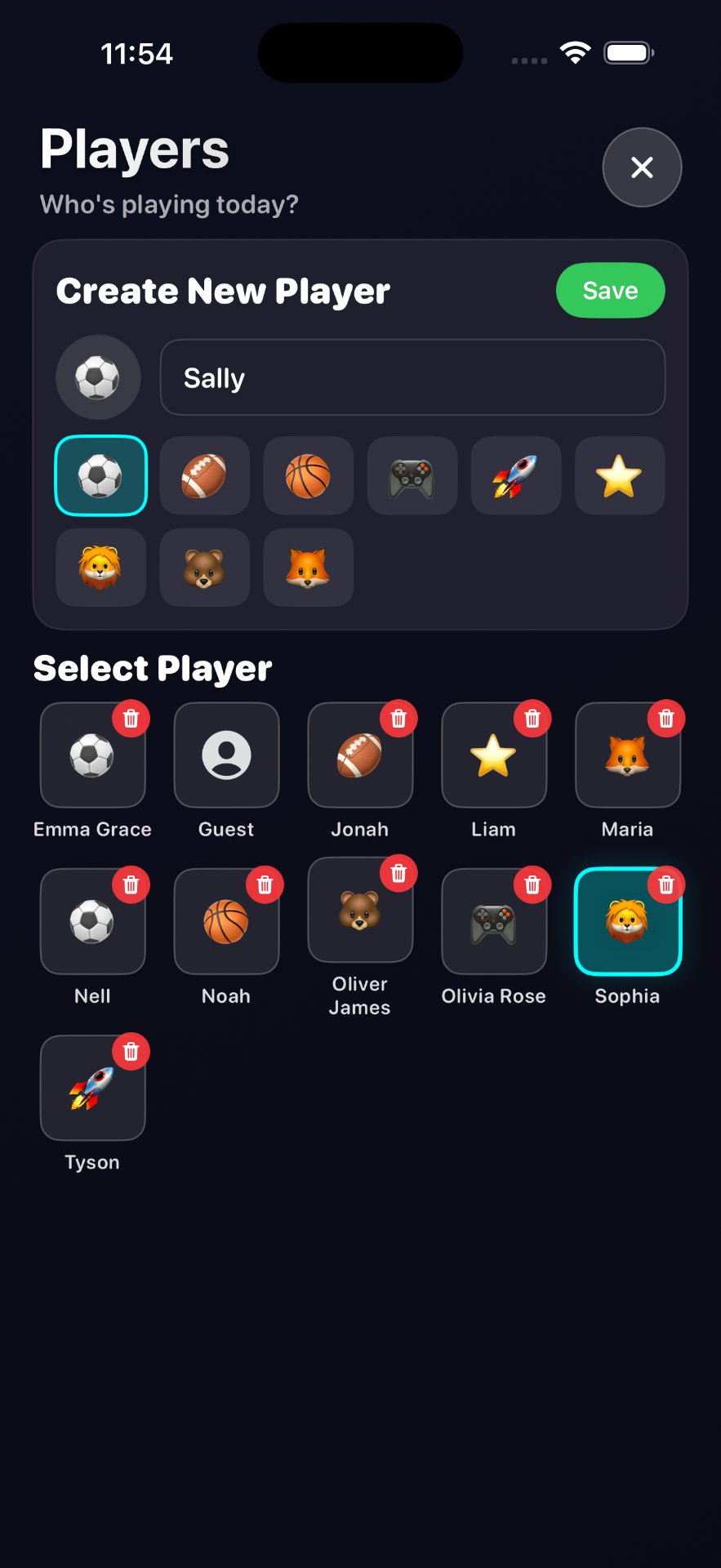 Player profiles